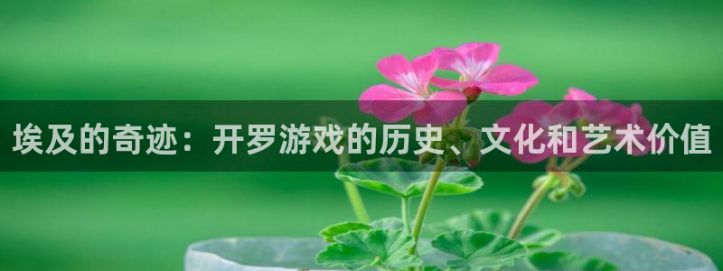 埃及的奇迹：开罗游戏的历史、文化和艺术价值